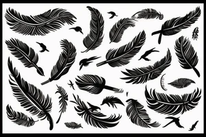 Feather with birds flying off it tattoo idea