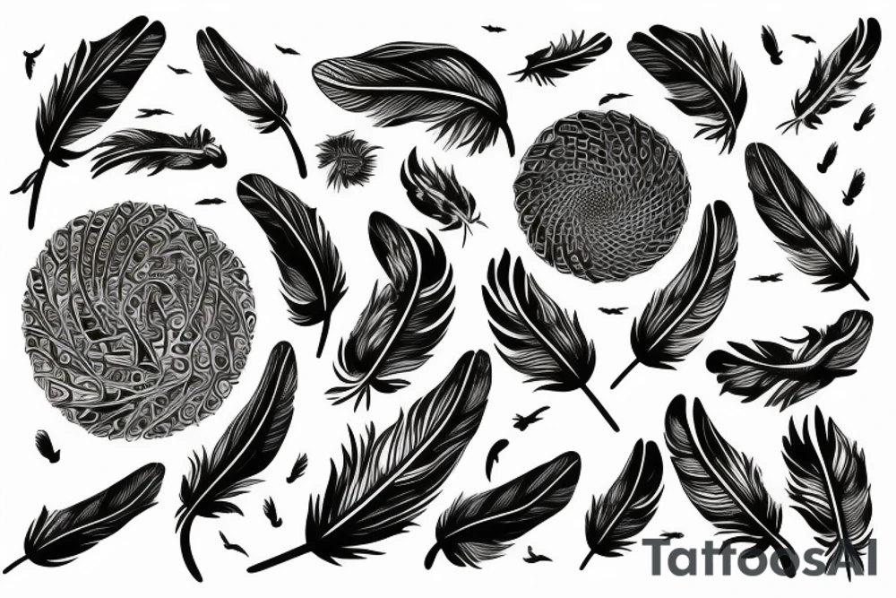 Feather with birds flying off it tattoo idea