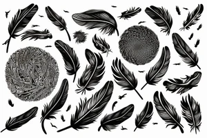 Feather with birds flying off it tattoo idea