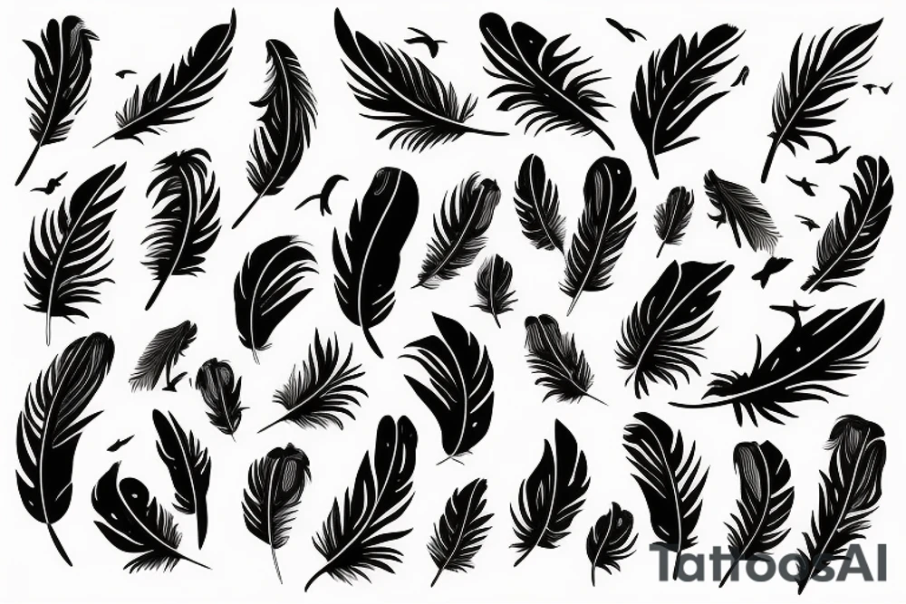 Feather with birds flying off it tattoo idea