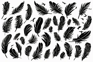 Feather with birds flying off it tattoo idea