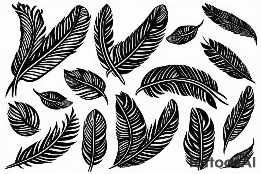 Feather with birds flying off it tattoo idea