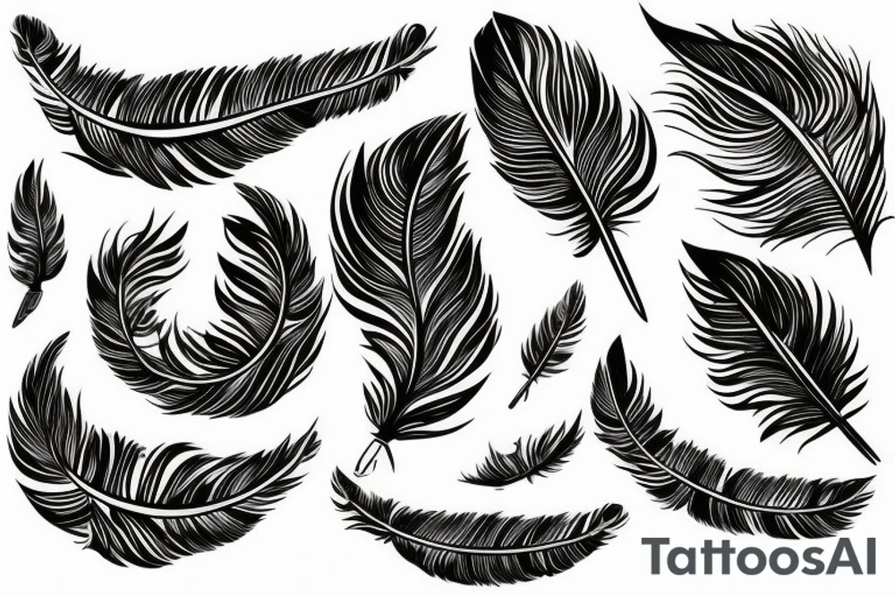 Feather with birds flying off it tattoo idea