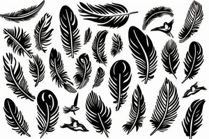 Feather with birds flying off it tattoo idea