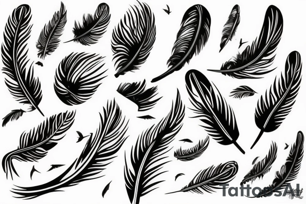 Feather with birds flying off it tattoo idea