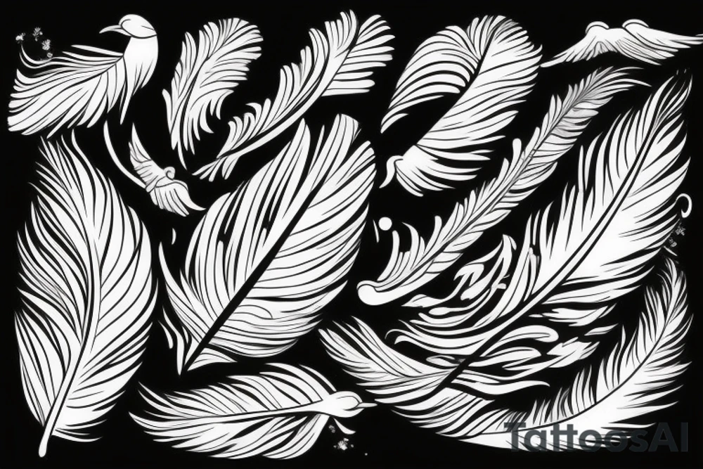 Feather with birds flying off it tattoo idea