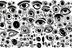 Eyes everywhere piled together tattoo idea