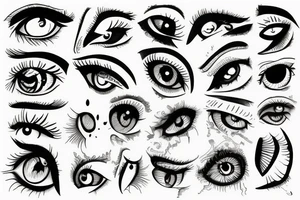 Eyes everywhere piled together tattoo idea