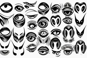 Eyes everywhere piled together like tattoo idea
