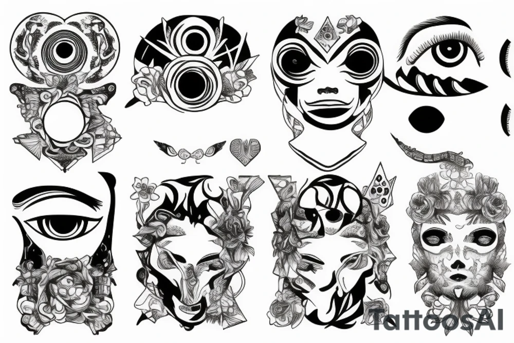 Eyes everywhere piled together like tattoo idea