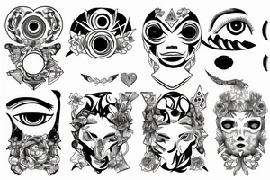 Eyes everywhere piled together like tattoo idea
