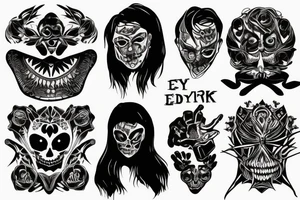 Eyes everywhere piled together, all connected as a backhand tattoo tattoo idea