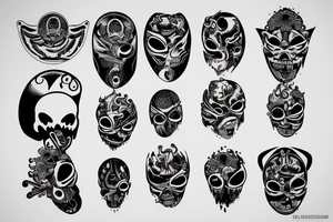 Eyes everywhere piled together, all connected as a backhand tattoo tattoo idea