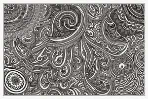 paisley sun, mandala, hyper focused, intricate, lots of details. tattoo idea
