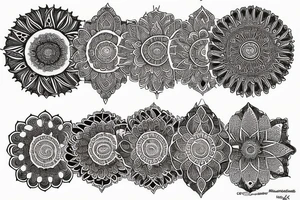 paisley sun, mandala, hyper focused, intricate, lots of details. tattoo idea