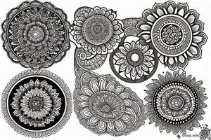 paisley sun, mandala, intricate tattoo idea