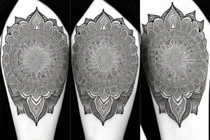 paisley sun, mandala, intricate tattoo idea