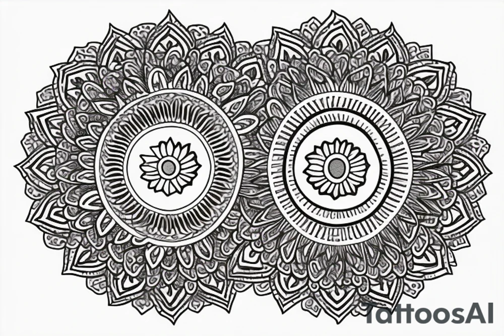 paisley sun, mandala, simple tattoo idea