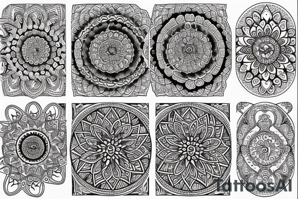 paisley moon, mandala, simple tattoo idea