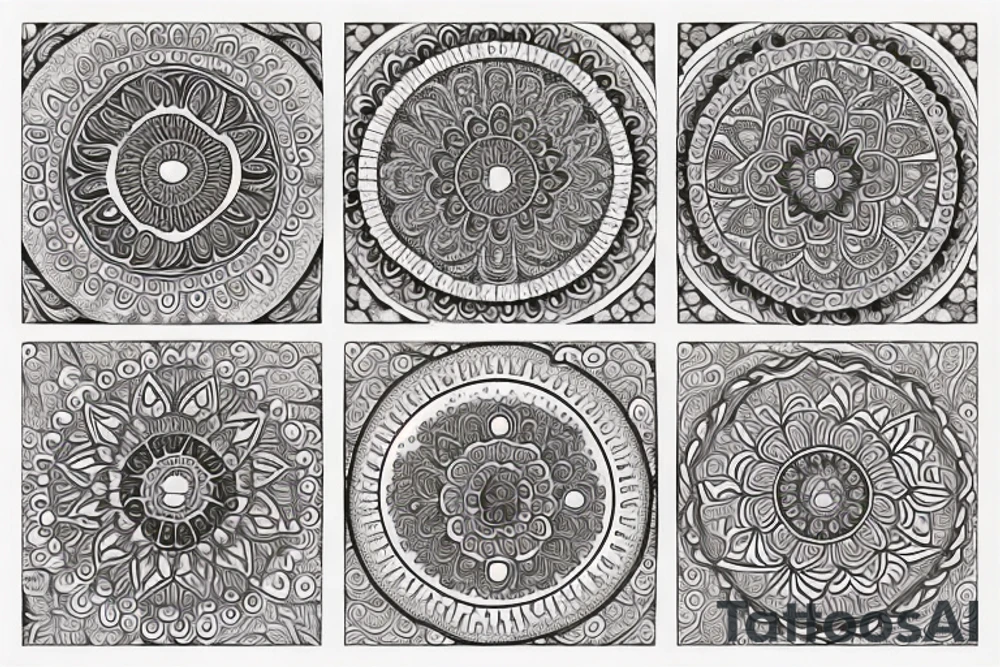 paisley moon, mandala, simple tattoo idea