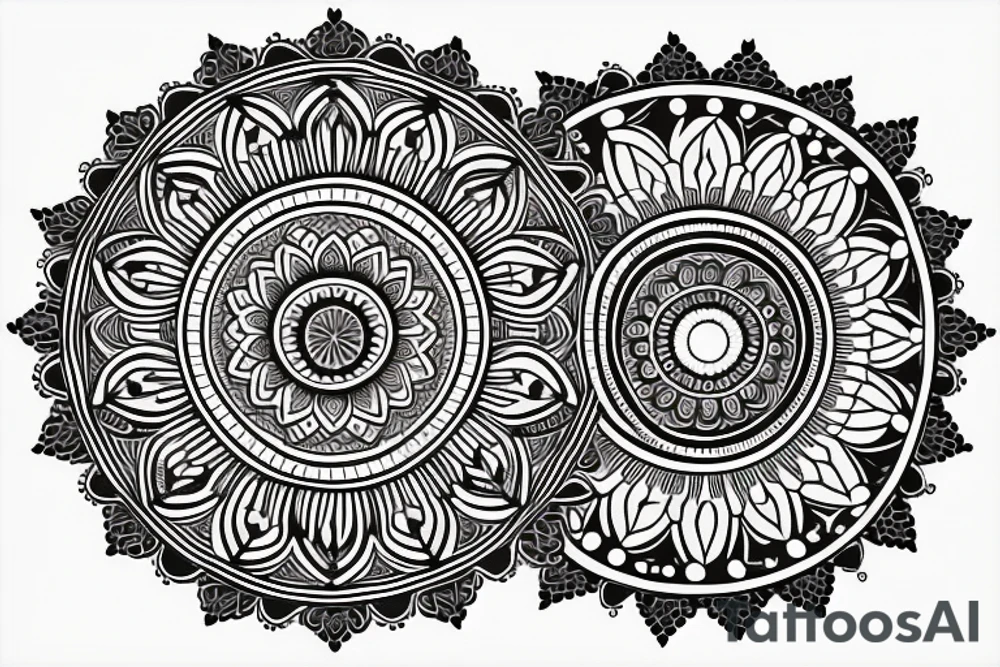 moon, mandala, simple tattoo idea