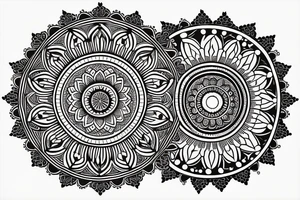 moon, mandala, simple tattoo idea