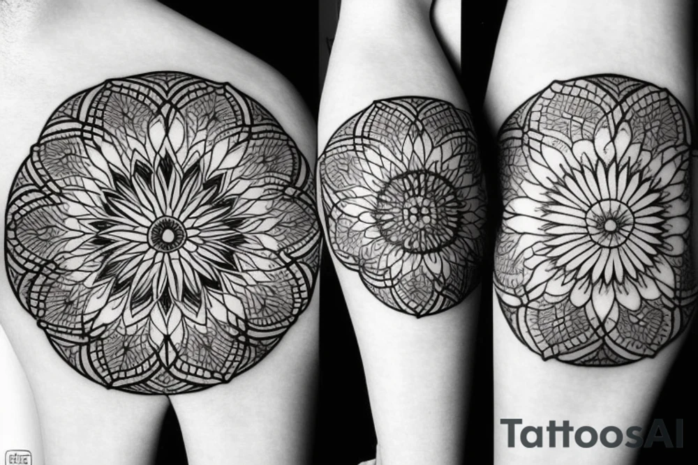 moon, mandala, simple tattoo idea