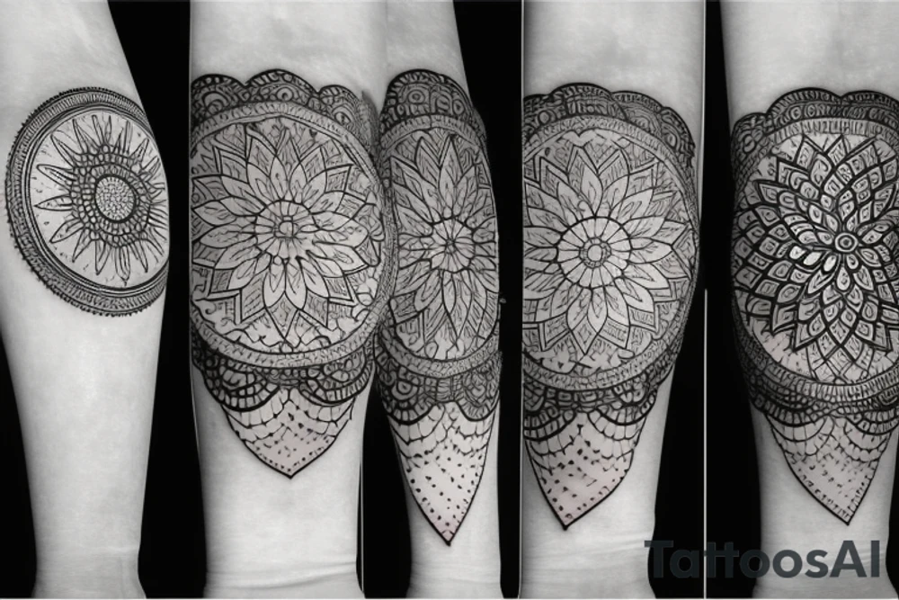 moon, mandala, simple tattoo idea