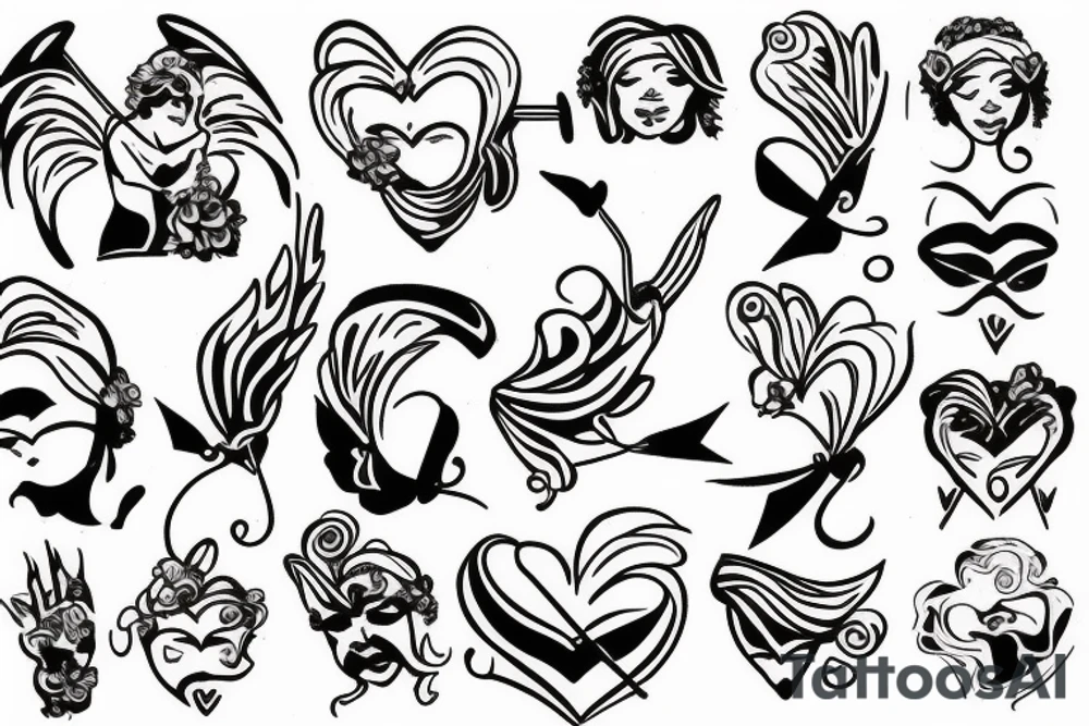 Blindfolded cupid tattoo idea