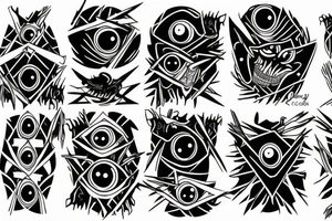 Eyes everywhere piled together, all connected as a backhand tattoo tattoo idea