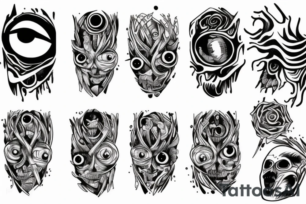 Eyes everywhere piled together, all connected as a backhand tattoo tattoo idea Eyes everywhere piled together, all connected as a backhand tattoo tattoo idea