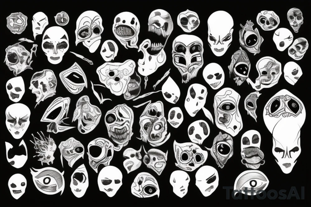 Eyes everywhere piled together, all connected as a backhand tattoo tattoo idea