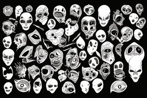 Eyes everywhere piled together, all connected as a backhand tattoo tattoo idea