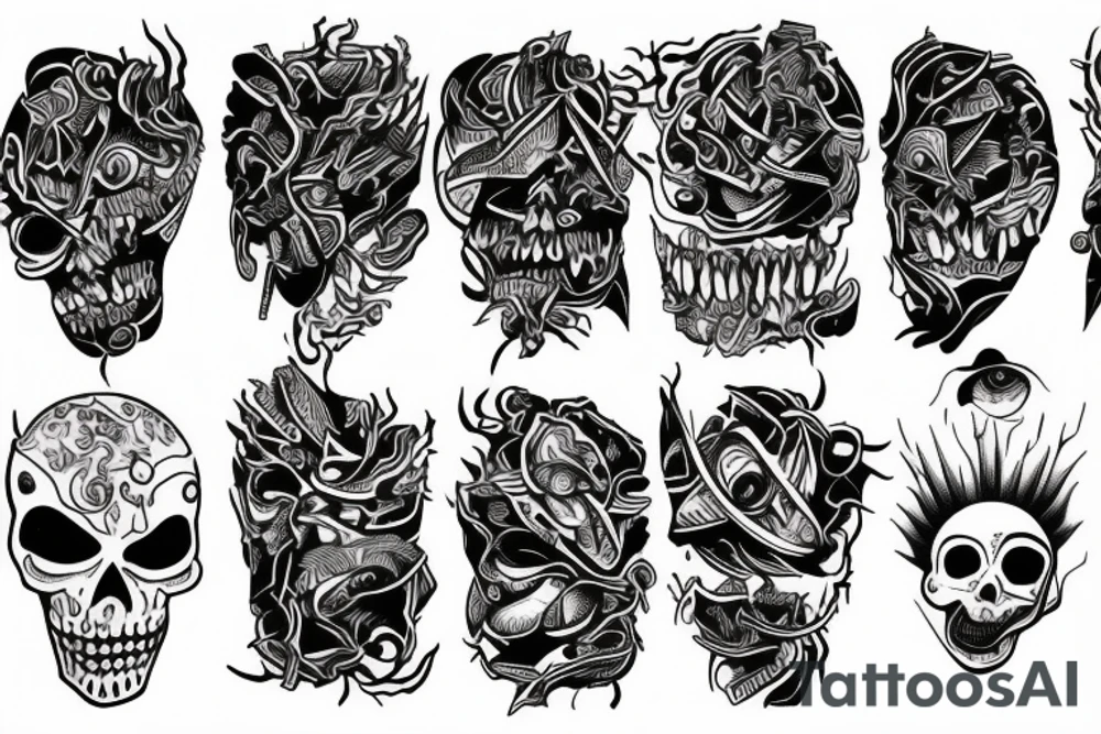 Eyes everywhere piled together, all connected as a backhand tattoo tattoo idea