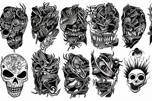 Eyes everywhere piled together, all connected as a backhand tattoo tattoo idea