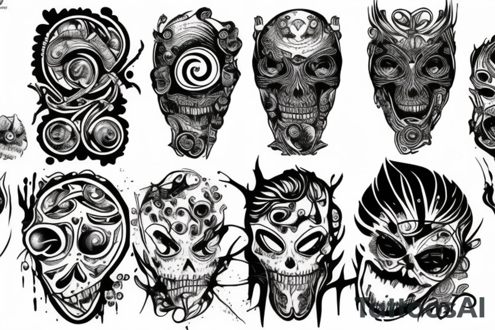 Eyes everywhere piled together, all connected as a backhand tattoo tattoo idea