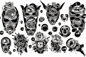 Eyes everywhere piled together, all connected as a backhand tattoo tattoo idea