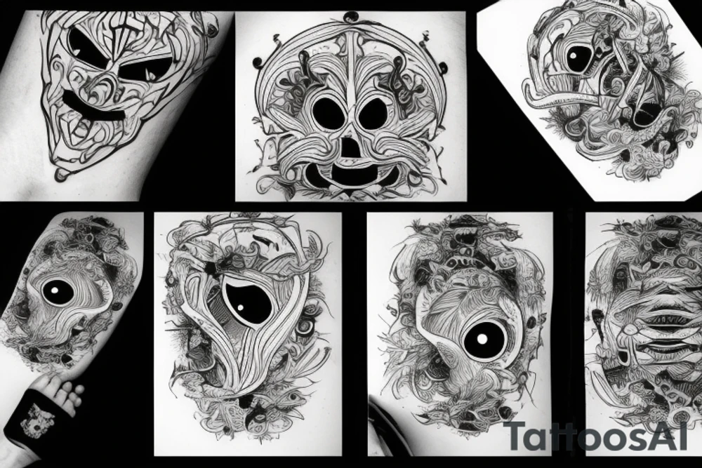 Eyes everywhere piled together, all connected as a backhand tattoo tattoo idea