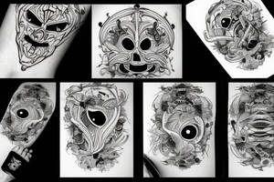 Eyes everywhere piled together, all connected as a backhand tattoo tattoo idea