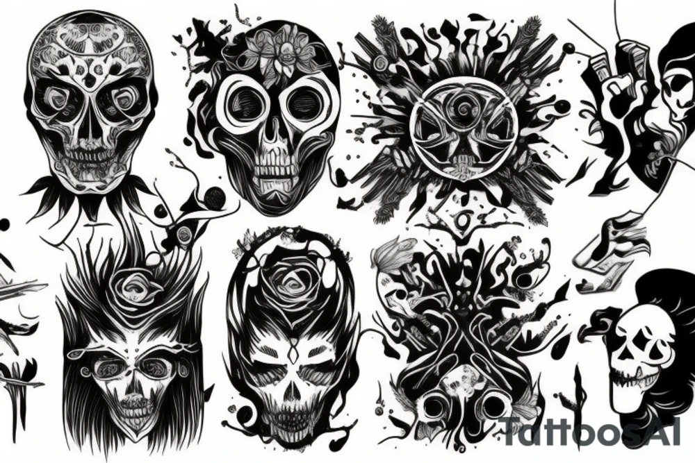 Eyes everywhere piled together, all connected as a backhand tattoo tattoo idea