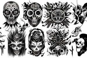 Eyes everywhere piled together, all connected as a backhand tattoo tattoo idea