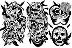 Eyes everywhere piled together, all connected as a backhand tattoo tattoo idea