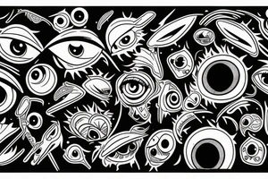 Eyes everywhere piled together, all connected as a backhand tattoo tattoo idea