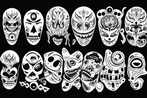 Eyes everywhere piled together, all connected as a backhand tattoo tattoo idea