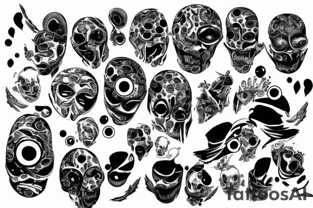 Eyes everywhere piled together, all connected as a backhand tattoo tattoo idea