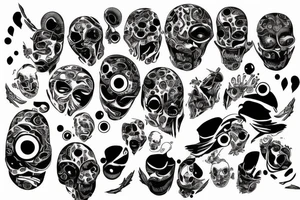 Eyes everywhere piled together, all connected as a backhand tattoo tattoo idea