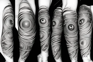 Eyes everywhere piled together, all connected as a backhand tattoo tattoo idea