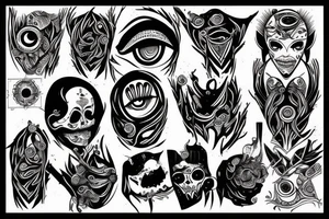 Eyes everywhere piled together, all connected as a backhand tattoo tattoo idea