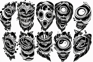 Eyes everywhere piled together, all connected as a backhand tattoo tattoo idea