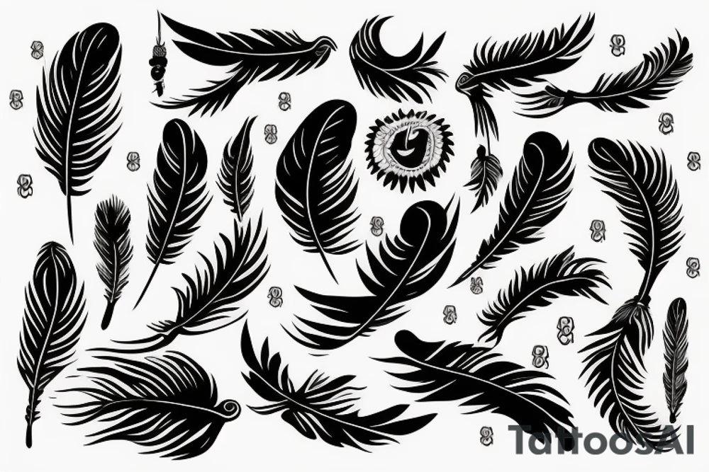 Feather with birds flying off tattoo idea